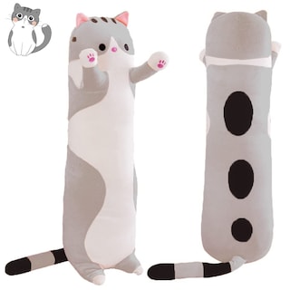Foto 1 | Foto 1 | Almohada de Peluche con Forma de Gato Snowolf Gris 130 cm - Venta Internacional