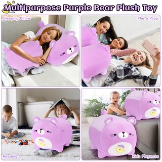 Foto 5 | Foto 5 | Almohada de Felpa Auspicious Beginning Purple Moon Bear 40 Cm - Venta Internacional