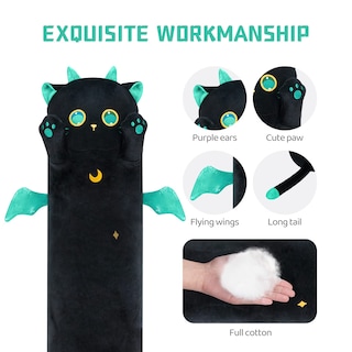 Foto 2 | Foto 2 | Almohada Corporal de Felpa Mewaii Long Cat Kawaii Black Cat 135 cm - Venta Internacional