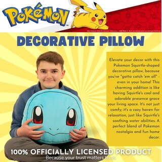 Foto 2 | Foto 2 | Almohada Decorativa De Felpa Franco Pokemon Squirtle Anime - Venta Internacional.