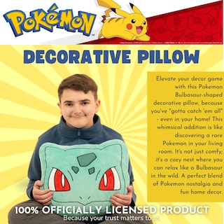 Foto 2 | Foto 2 | Almohada Decorativa Franco Pokemon Bulbasaur Anime Plush - Venta Internacional.