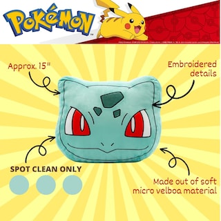 Foto 3 | Foto 3 | Almohada Decorativa Franco Pokemon Bulbasaur Anime Plush - Venta Internacional.