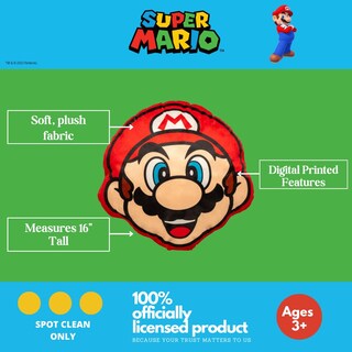 Foto 3 | Foto 3 | Almohada Decorativa Franco Super Mario Soft Plush 40 Cm - Venta Internacional.