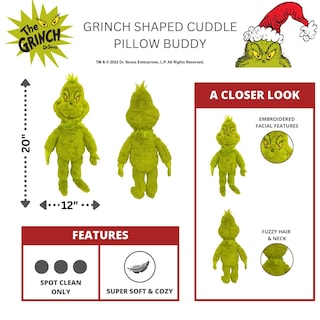 Foto 3 | Foto 3 | Cojín Buddy Franco Dr. Seuss El Grinch De 50 Cm - Venta Internacional.