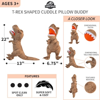 Foto 4 | Foto 4 | Almohada Buddy Franco Kids Jurassic World T-rex Rexy - Venta Internacional