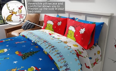 Foto 4 | Foto 4 | Juego De Ropa De Cama Franco Grinch De Dr. Seuss Holiday Queen Size - Venta Internacional.
