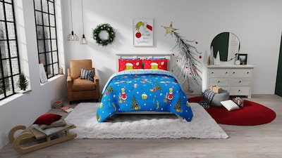 Foto 5 | Foto 5 | Juego De Ropa De Cama Franco Grinch De Dr. Seuss Holiday Queen Size - Venta Internacional.