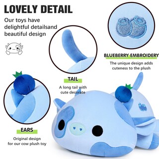 Foto 3 | Foto 3 | Almohada De Peluche Onsoyours Cute Cow Blueberry Para Niños De 9 Pulgadas - Venta Internacional.