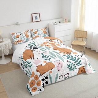Foto 4 | Foto 4 | Juego De Ropa De Cama Feelyou Capybara, Tamaño Doble, Con Edredón Y Almohada - Venta Internacional.