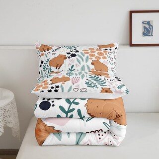 Foto 5 | Foto 5 | Juego De Ropa De Cama Feelyou Capybara, Tamaño Doble, Con Edredón Y Almohada - Venta Internacional.
