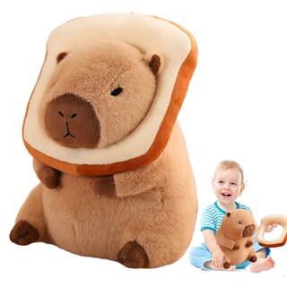Foto 1 | Foto 1 | Almohada De Peluche Capybara Milegi Con Pan Portátil De 30 Cm - Venta Internacional.