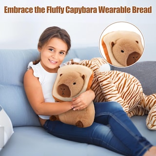Foto 3 | Foto 3 | Almohada De Peluche Capybara Milegi Con Pan Portátil De 30 Cm - Venta Internacional.