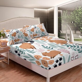 Foto 3 | Foto 3 | Juego De Sábanas Feelyou Capybara Para Niños, Tamaño Doble, Con Almohada - Venta Internacional.