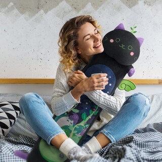 Foto 3 | Foto 3 | Almohada Corporal De Felpa Mewaii Long Cat Kawaii Negra 90 Cm - Venta Internacional.