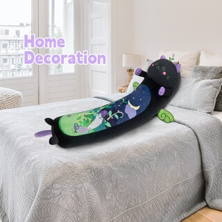Foto 4 | Foto 4 | Almohada Corporal De Felpa Mewaii Long Cat Kawaii Negra 90 Cm - Venta Internacional.