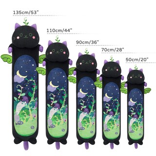 Foto 5 | Foto 5 | Almohada Corporal De Felpa Mewaii Long Cat Kawaii Negra 90 Cm - Venta Internacional.