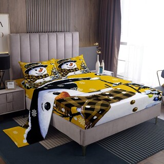 Foto 1 | Foto 1 | Juego De Ropa De Cama Feelyou Kids Para Navidad, Muñeco De Nieve, Tamaño Queen - Venta Internacional.