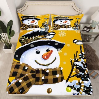 Foto 2 | Foto 2 | Juego De Ropa De Cama Feelyou Kids Para Navidad, Muñeco De Nieve, Tamaño Queen - Venta Internacional.