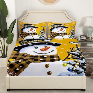 Foto 3 | Foto 3 | Juego De Ropa De Cama Feelyou Kids Para Navidad, Muñeco De Nieve, Tamaño Queen - Venta Internacional.