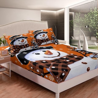Foto 5 | Foto 5 | Juego De Ropa De Cama Feelyou Kids Para Navidad, Muñeco De Nieve, Tamaño Queen - Venta Internacional.