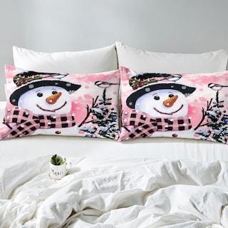Foto 4 | Foto 4 | Juego De Ropa De Cama Feelyou Kids Para Navidad, Muñeco De Nieve, Tamaño Queen - Venta Internacional.