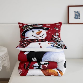 Foto 3 | Foto 3 | Juego De Ropa De Cama Feelyou Kids Christmas Snowman Queen - Venta Internacional.