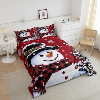 Foto 4 | Foto 4 | Juego De Ropa De Cama Feelyou Kids Christmas Snowman Queen - Venta Internacional.