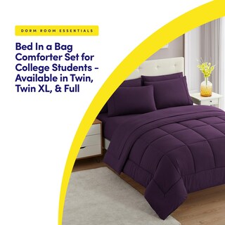 Foto 5 | Foto 5 | Juego De Ropa De Cama Sweet Home Collection Para Dormitorio Con 2 Camas, Color Morado - Venta Internacional.