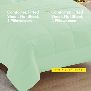 Foto 3 | Foto 3 | Juego De Ropa De Cama Sweet Home Collection, Tamaño Completo, 7 Piezas, Color Menta - Venta Internacional.