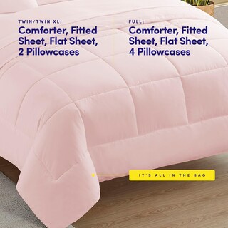 Foto 3 | Foto 3 | Juego De Ropa De Cama Sweet Home Collection, Tamaño Doble, Color Rosa Pálido - Venta Internacional.