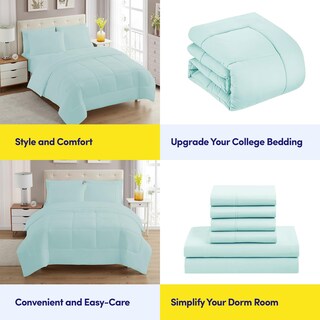 Foto 6 | Foto 6 | Juego De Ropa De Cama Sweet Home Collection Dorm Room Twin Xl Aqua - Venta Internacional.