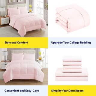 Foto 6 | Foto 6 | Juego De Ropa De Cama Sweet Home Collection Twin Xl Rosa Pálido De 5 Piezas - Venta Internacional.