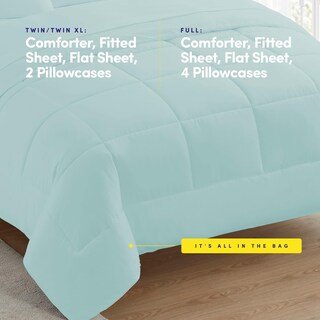 Foto 3 | Foto 3 | Juego De Ropa De Cama Sweet Home Collection Para Dormitorio, Tamaño Doble, Color Aguamarina - Venta Internacional.