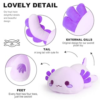 Foto 3 | Foto 3 | Peluche Onsoyours Cute Axolotl Purple 48 Cm Para Niños - Venta Internacional.