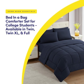 Foto 5 | Foto 5 | Juego De Ropa De Cama Sweet Home Collection, Tamaño Completo, Azul Marino - Venta Internacional.