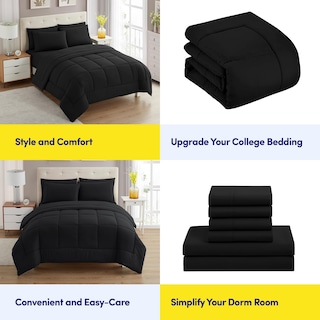 Foto 6 | Foto 6 | Juego De Ropa De Cama Sweet Home Collection Dorm Room Twin Xl Negro - Venta Internacional.