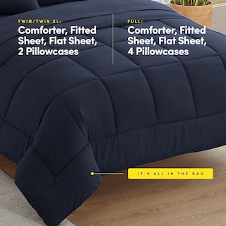 Foto 3 | Foto 3 | Juego De Ropa De Cama Sweet Home Collection, Tamaño Doble, Azul Marino - Venta Internacional.