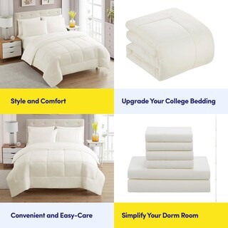 Foto 6 | Foto 6 | Juego De Ropa De Cama Sweet Home Collection Dorm Room Twin Xl Ivory - Venta Internacional.