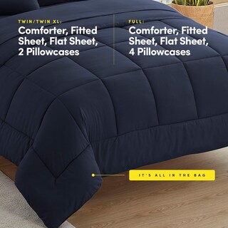 Foto 3 | Foto 3 | Juego De Ropa De Cama Sweet Home Collection Dorm Room Twin Xl Azul Marino - Venta Internacional.