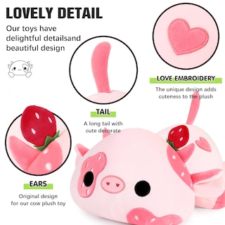 Foto 3 | Foto 3 | Almohada De Peluche Onsoyours Cute Cow Strawberry Love, 30 Cm - Venta Internacional.