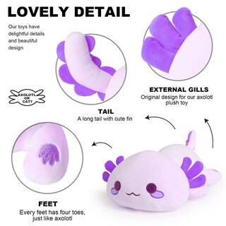 Foto 3 | Foto 3 | Peluche Onsoyours Cute Axolotl Purple 33 Cm Para Niños - Venta Internacional.