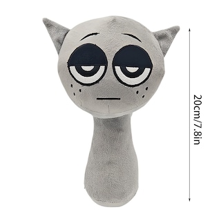 Foto 2 | Foto 2 | Almohada De Peluche Sprunki Para Fanáticos De Los Juegos De Terror (25 Cm), Color Gris - Venta Internacional.