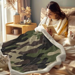 Foto 3 | Foto 3 | Throw Blanket Sleepwish Green, Forro Polar De Camuflaje Para Niños - Venta Internacional.