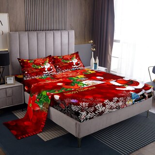 Foto 1 | Foto 1 | Sábanas Erosebridal Papá Noel De Tamaño Completo Para Niños, Color Rojo - Venta Internacional.