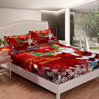 Foto 3 | Foto 3 | Sábanas Erosebridal Papá Noel De Tamaño Completo Para Niños, Color Rojo - Venta Internacional.