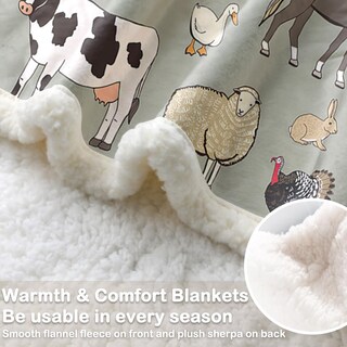 Foto 4 | Foto 4 | Manta Polar Sleepwish Farm Animals Con Estampado De Vacas, 130 X 150 Cm - Venta Internacional.