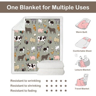 Foto 5 | Foto 5 | Manta Polar Sleepwish Farm Animals Con Estampado De Vacas, 130 X 150 Cm - Venta Internacional.