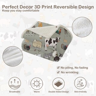 Foto 7 | Foto 7 | Manta Polar Sleepwish Farm Animals Con Estampado De Vacas, 130 X 150 Cm - Venta Internacional.