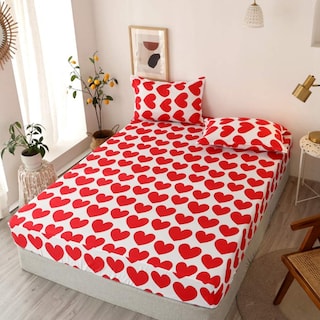 Foto 2 | Foto 2 | Sábana Bajera Ajustable Feelyou Con Bonito Estampado De Corazón Para Niños, Talla Doble - Venta Internacional.