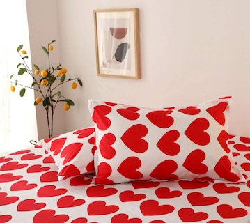 Foto 3 | Foto 3 | Sábana Bajera Ajustable Feelyou Con Bonito Estampado De Corazón Para Niños, Talla Doble - Venta Internacional.